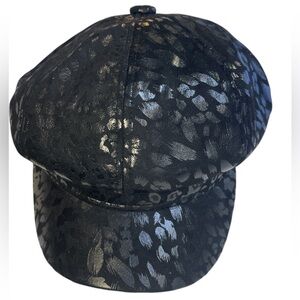CABBIE HAT driving cap, newsboy, golf, Irish, pageboy, black leopard print
